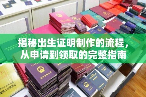 惠阳揭秘出生证明制作的流程，从申请到领取的完整指南